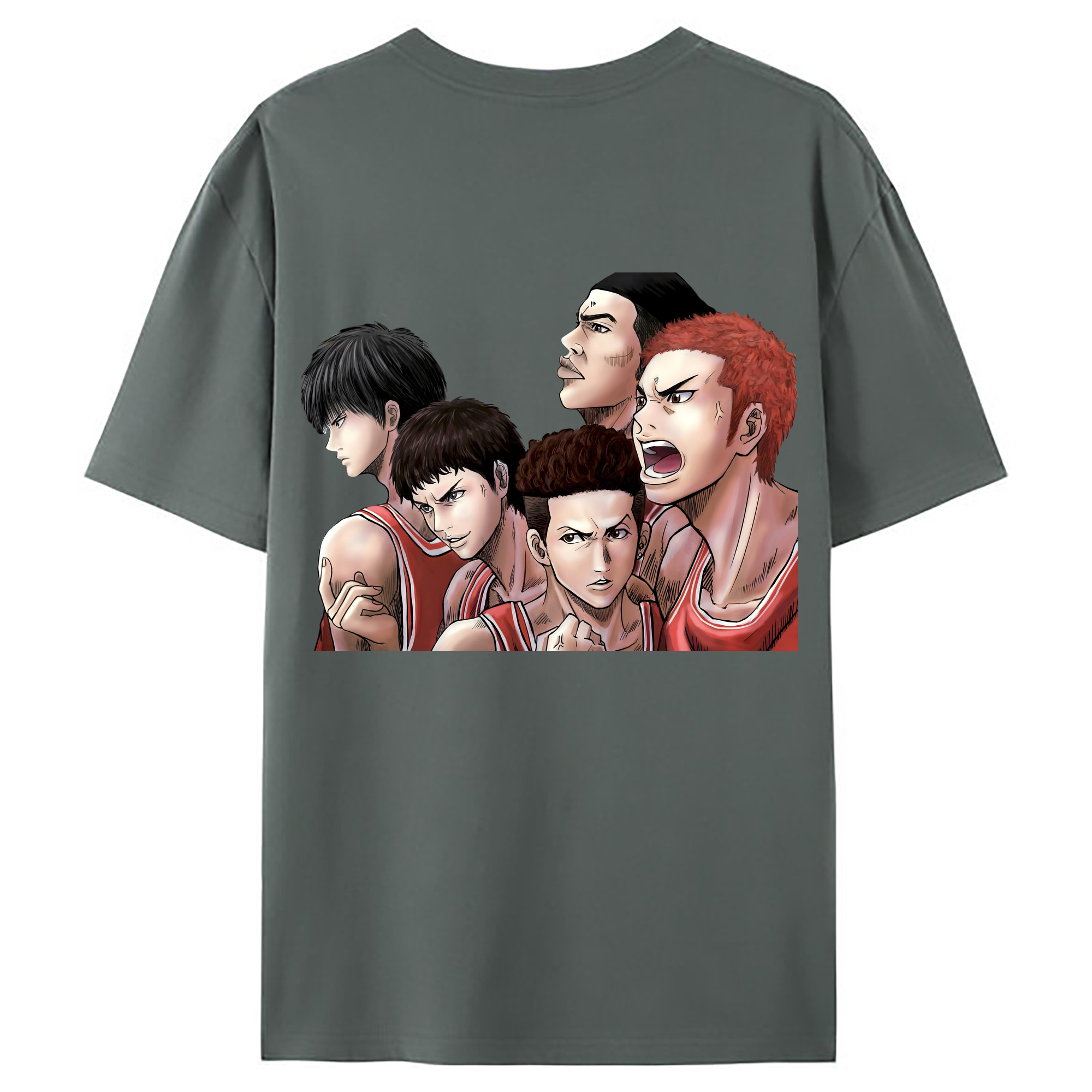 （画像用） SLAM DUNK／スラムダンク 綿100％ メンズ半袖Tシャツ（バックプリント） 通気性